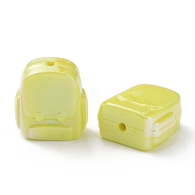UV Plating Rainbow Iridescent Acrylic Beads OACR-F008-04-1