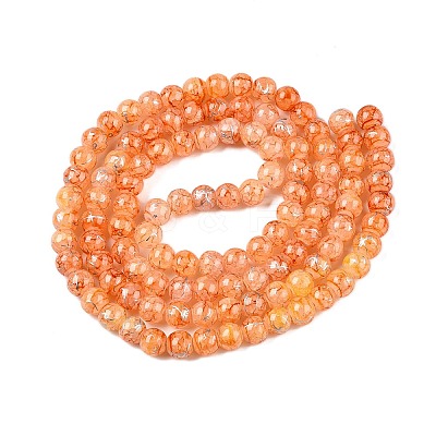 Drawbench Crackle Glass Beads Strands GLAA-N006-8mm-12-1