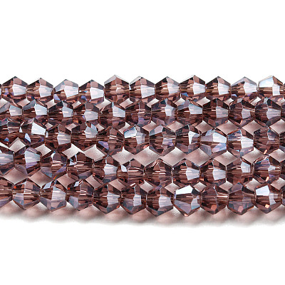 Transparent Electroplate Glass Beads Strands EGLA-A039-T4mm-A05-1