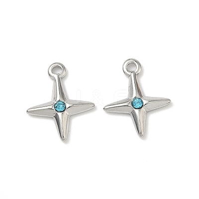 304 Stainless Steel Rhinestone Pendants X-STAS-L308-04A-P-1