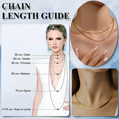 4Pcs Brass Flat Snake Chain Necklaces for Women Men NJEW-BBC0001-38-1