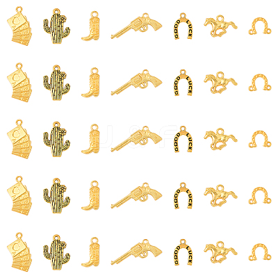 35Pcs 7 Styles Alloy Pendants FIND-YW0009-51-1