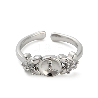 Adjustable Brass Cuff Rings ZIRC-F076-02P-1
