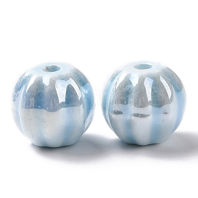 Glazed Porcelain Beads PORC-G010-01B-1