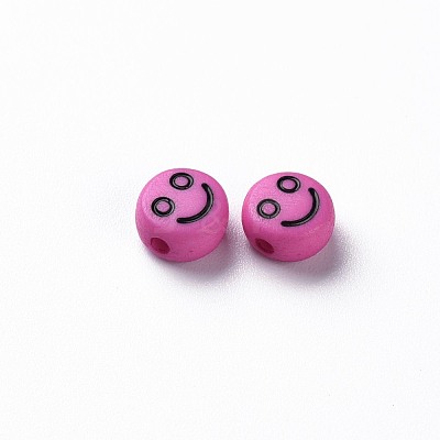 Opaque Camellia Acrylic Beads X-MACR-N008-42-C07-1