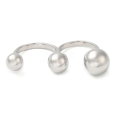 Brass Double Finger Rings RJEW-Q778-55P-1