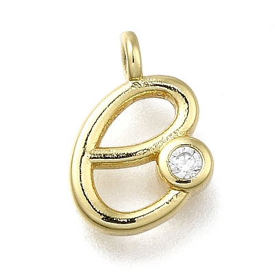 Brass Micro Pave Cubic Zirconia Pendants KK-B132-12G-E-1