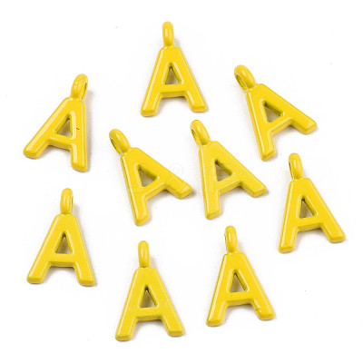 26 Pcs Spray Painted Alloy Alphabet Links Connectors PALLOY-T075-48-RS-1