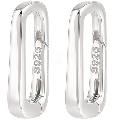 925 Sterling Silver Spring Gate Rings with Double Sided Suede Fabric Silver Polishing Cloth STER-BBC0009-26-1