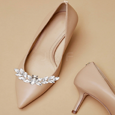 2Pcs Detachable Alloy Rhinestone Shoe Buckle Clips AJEW-LP0001-33-1