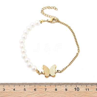 304 Stainless Steel Curb Chains Link Bracelets for Women BJEW-U021-10G-1