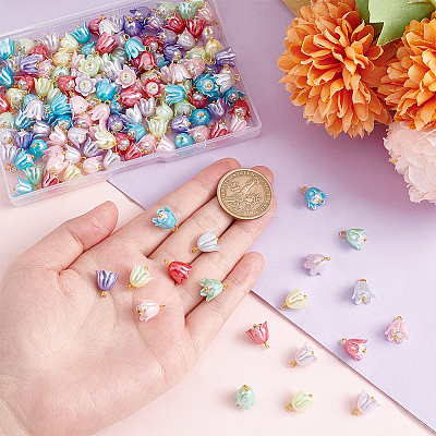 150Pcs Spray Paint ABS Plastic Imitation Pearl Charms FIND-GA0002-72-1