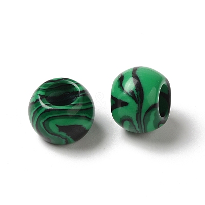 Synthetic Malachite European Beads G-N342-03B-1