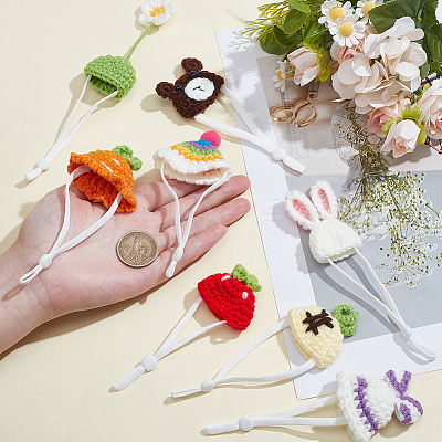 8Pcs 8 Styles Polyester Doll Hat DIY-SC0033-54B-1