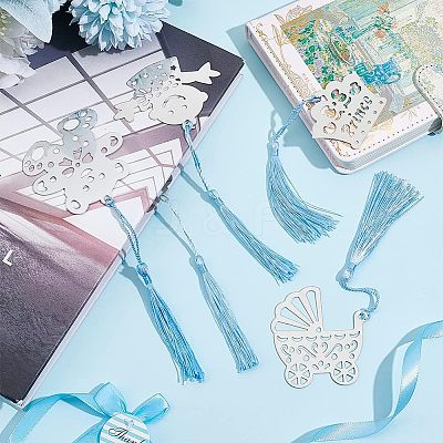 20Pcs 4 Style Stainless Steel Bookmarks OFST-CA0001-02A-1