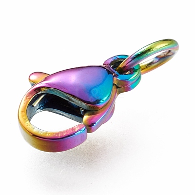 Ion Plating(IP) 304 Stainless Steel Lobster Claw Clasps STAS-G240-01B-C-1