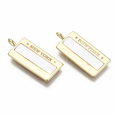 Natural Freshwater Shell Pendants KK-S356-205G-NF-1