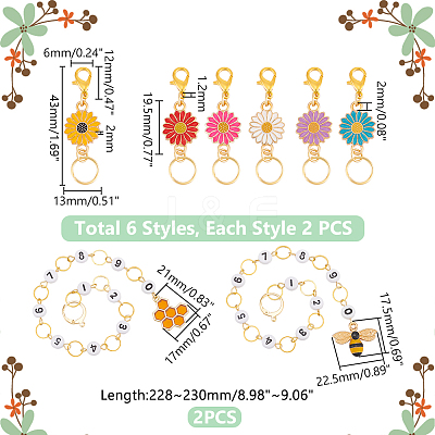 DIY Bee Daisy Knitting Tool Sets HJEW-UN00027-1