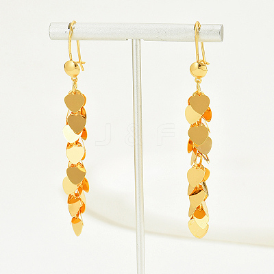Elegant Heart Tassel Brass Hoop Earrings DN7586-1