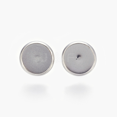 Tarnish Resistant Eco-Friendly 316 Surgical Stainless Steel Stud Earring Settings STAS-F181-01P-10mm-1