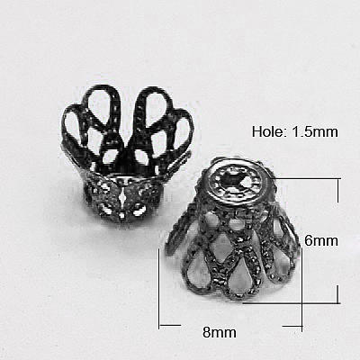 Iron Bead Caps IFIN-D042-8x6-B-1
