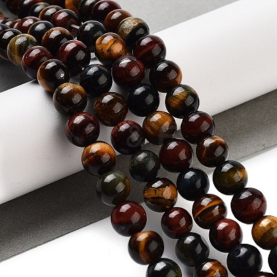 Natural Tiger Eye Beads Strands X-G-G448-8mm-21AB-1