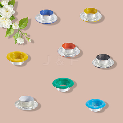 200 Sets 10 Colors Iron Grommet Eyelet Findings SCRA-GF0001-10B-01-1