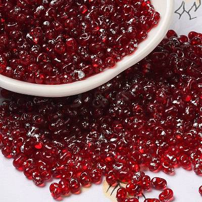Spray Painted Glass Seed Beads SEED-F005-11A-02-1