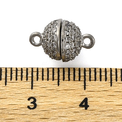 Brass Micro Pave Clear Cubic Zirconia Magnetic Clasps KK-A230-02D-P-1