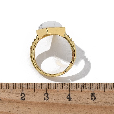 Rhombus Natural & Synthetic Gemstone Finger Rings RJEW-B113-01G-2-1