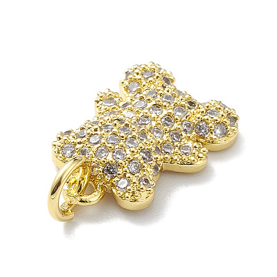 Rack Plating Brass Micro Pave Cubic Zirconia Charms KK-H443-06G-02-1
