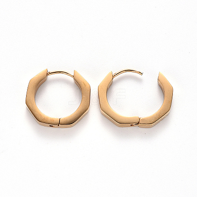 PVD Vacuum Plating 304 Stainless Steel Huggie Hoop Earrings STAS-S103-25G-1