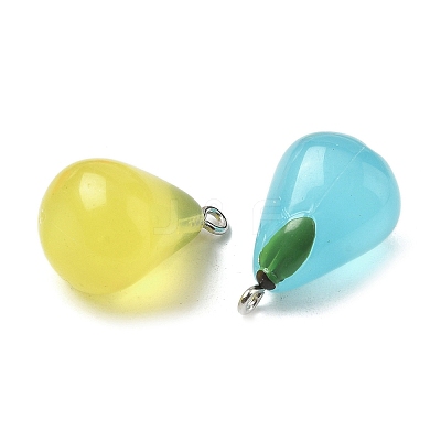 Luminous Transparent Resin Pendants RESI-Z038-06P-1