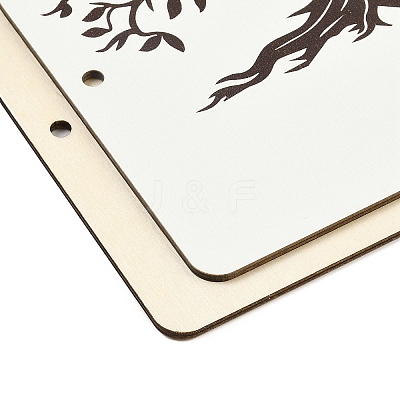 Printed Wooden 2-Ring Loose Leaf Binder Postcard Photo Album Cover DIY-XCP0003-83B-1