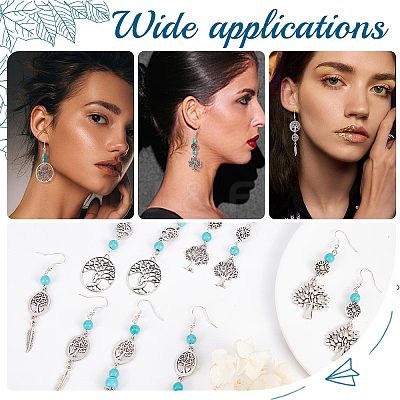 DIY Tree of Life Long Dangle Earring Making Kits DIY-SC0019-67-1
