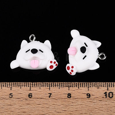 Cartoon Opaque Resin Pendants RESI-G054-01B-P-1