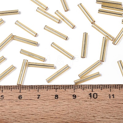 Silver Lined Transparent Glass Bugle Beads SEED-R028-2x15-B01-1