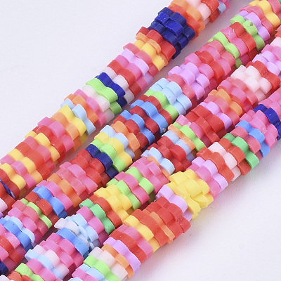 Handmade Polymer Clay Beads Strands X-CLAY-R086-01-1