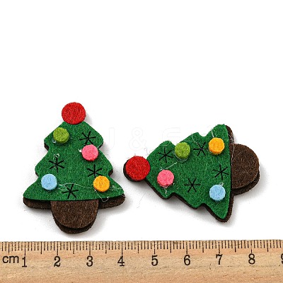 Christmas Trees Non-woven Fabrics Cabochons FIND-K015-01B-1