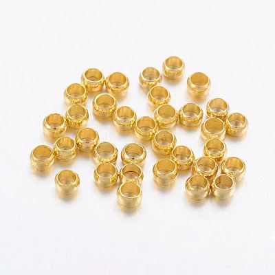 Brass Crimp Beads X-KK-L022-G-1
