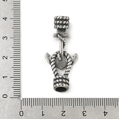 304 Stainless Steel Anchor Connector Charms STAS-Z147-06AS-1