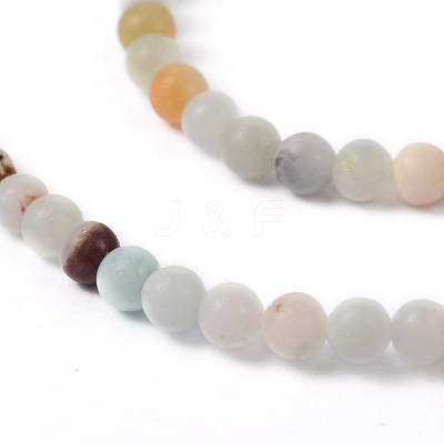 Natural Flower Amazonite Round Bead Strands X-G-D608-4mm-1