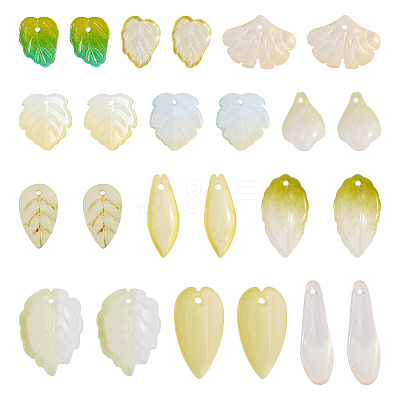 11 Styles Transparent Spray Painted Glass Pendants GGLA-TA0002-11-1