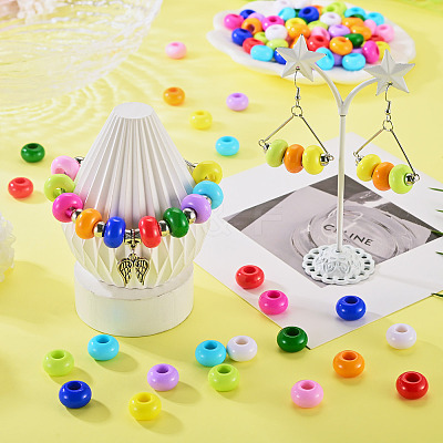 110Pcs 11 Colors Opaque Acrylic European Beads SACR-TA0001-75-1