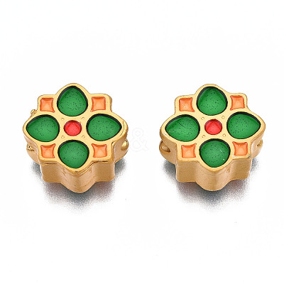 Rack Plating Alloy Enamel Beads ENAM-N056-034A-1