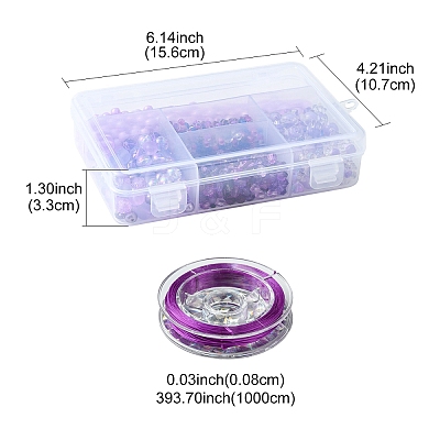 DIY Acrylic & Seed Beaded Stretch Bracelet Making Kit DIY-YW0008-80-1