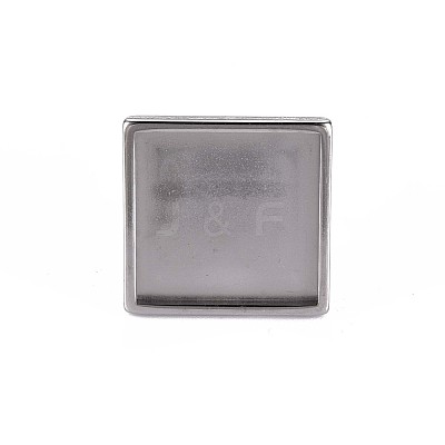 Tarnish Resistant 201 Stainless Steel Cuff Pad Ring Settings STAS-S080-041F-P-1