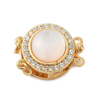 Brass Micro Pave Clear Cubic Zirconia Box Clasps KK-M270-14G-1