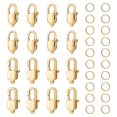 16Pcs 2 Size Ion Plating(IP) 304 Stainless Steel Lobster Claw Clasps STAS-UN0040-76A-1