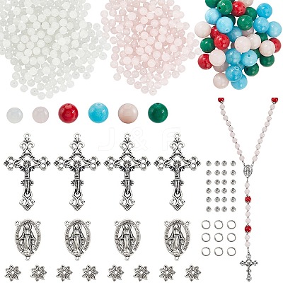 DIY Rosary Bead Necklaces Making Kits DIY-SC0031-47-1